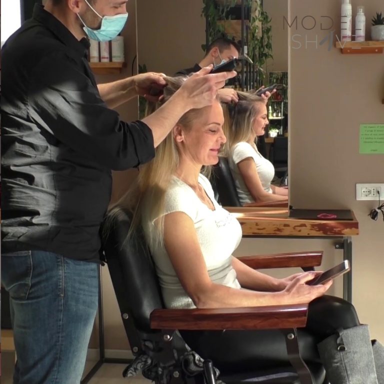 salon head shave video