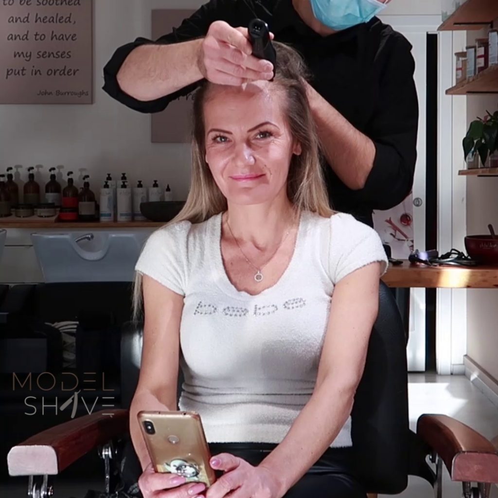 salon head shave video
